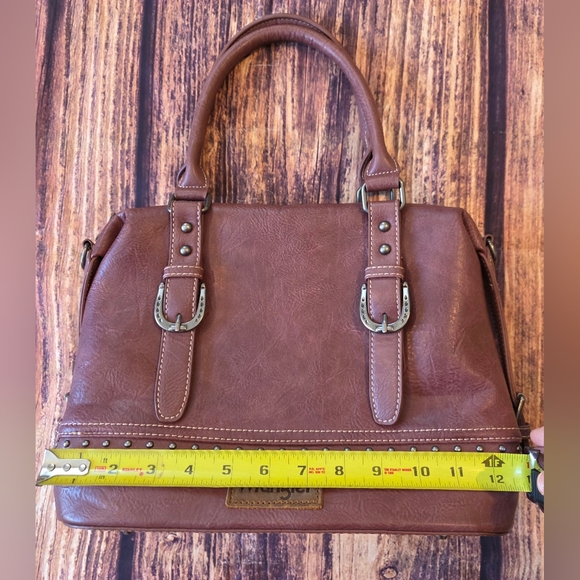 Wrangler Doctor Bag Satchel Handbag Awake Saddle Top Handle Purse Muted Burgundy - Picture 12 of 12
